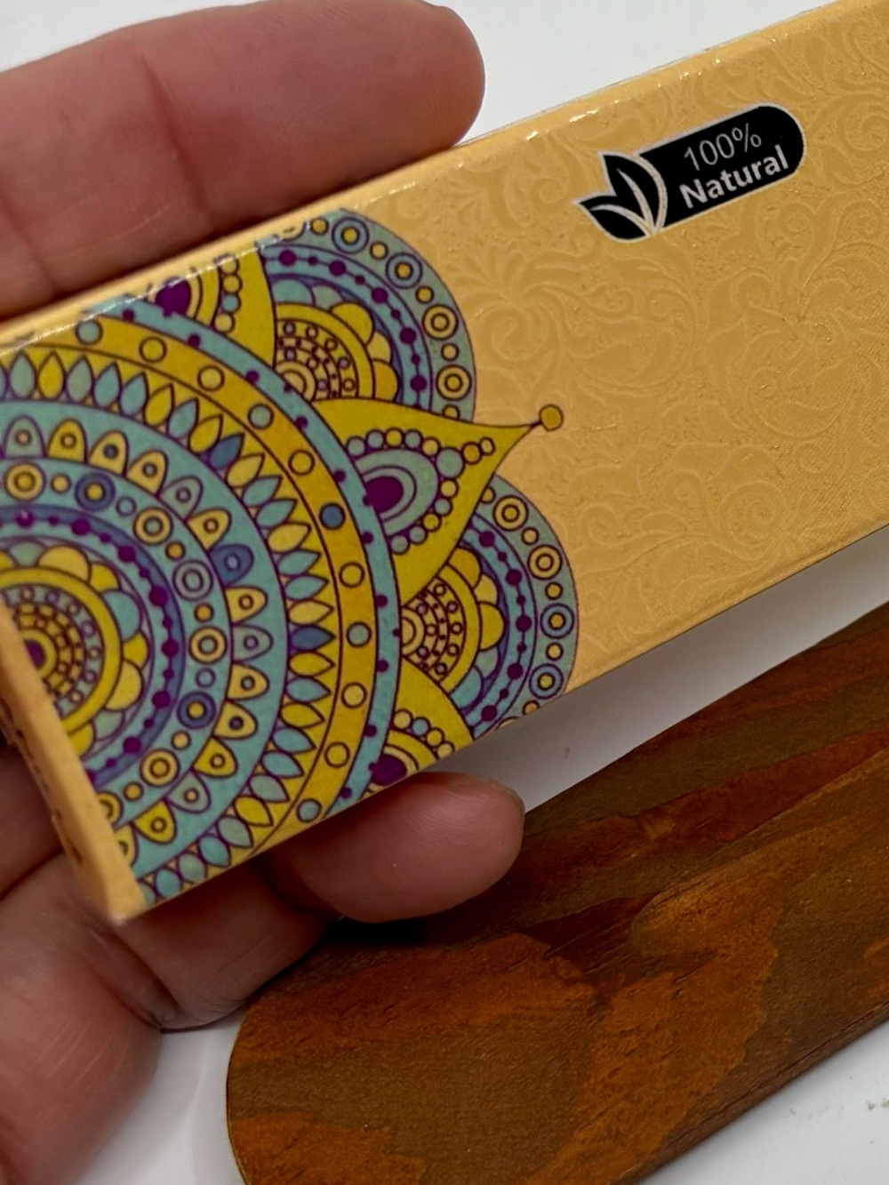 NEW French Vanilla Natural Incense Sticks, Wooden Holder, from India. 5 Stones - Picture 7 of 7